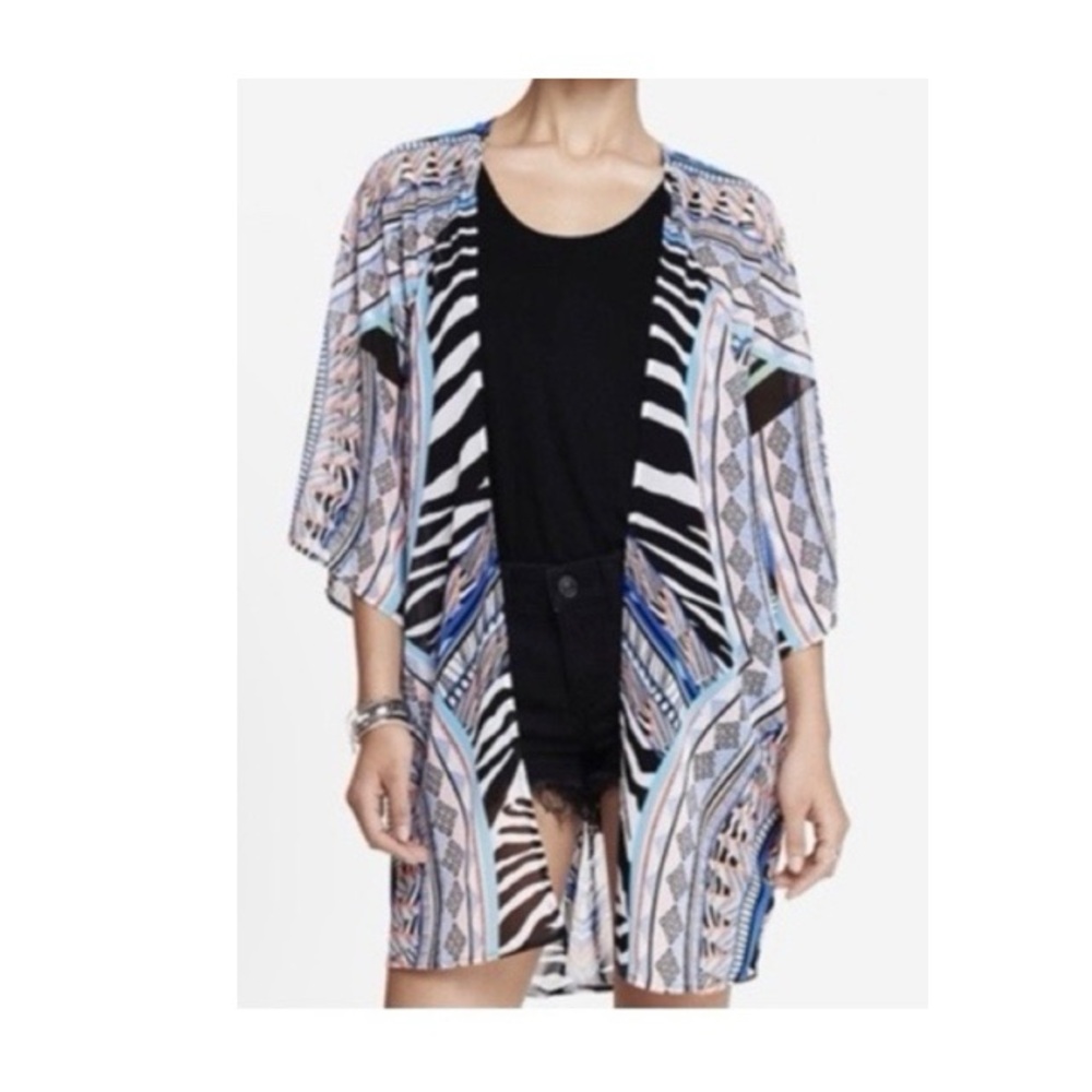Express Sheer Patterned Kimono